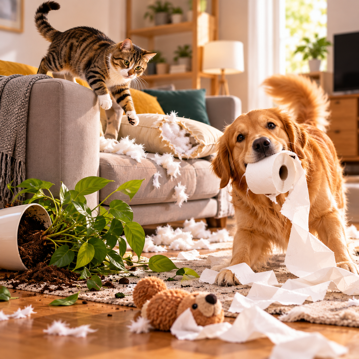 Kedi ve Köpekler Evde Yalnız Kalınca Ne Yapıyor? Gizli Hayatları!