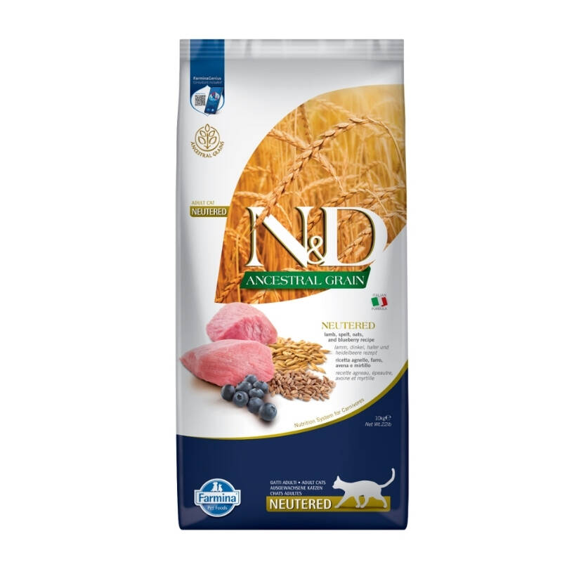 Ancestral Grain Kuzu Etli ve Yaban Mersinli Ata Tahıllı Kısırlaştırılmış Kedi Maması 10kg - 1
