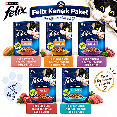 Karışık Yaş Kedi Maması 26 x 85 Gram