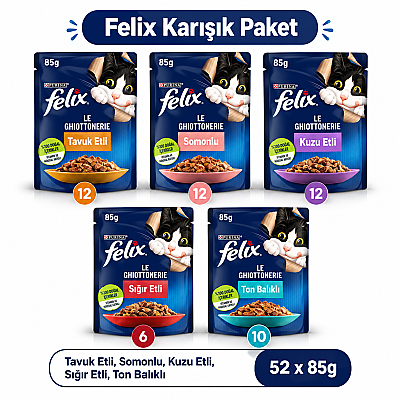 Karışık Yaş Kedi Maması 52 x 85 Gram