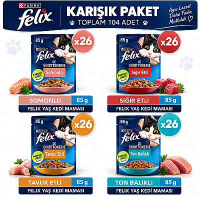 Karışık Yetişkin Yaş Kedi Maması 104 X 85 Gram