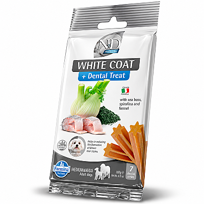 White Levrek Spirulina ve Rezeneli Orta ve Büyük Irk Yetişkin Köpek Ödül Maması 100gr (7'li)